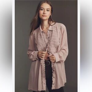 Pilcro Mauve Ruffled Blouse